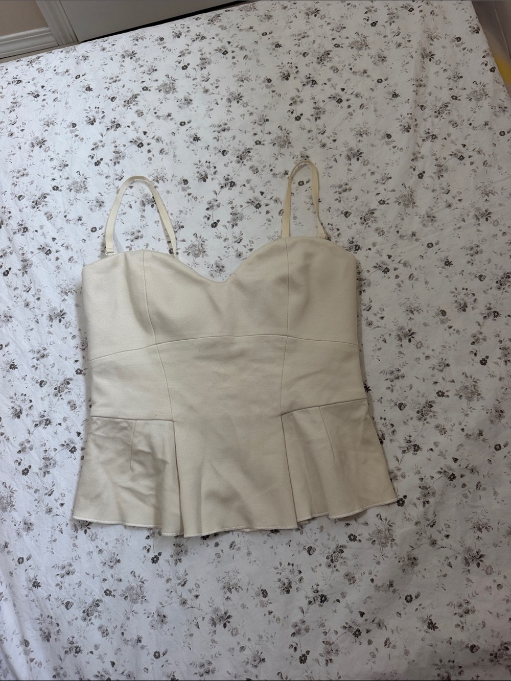 Babaton Cream Peplum Bustier Camisole Top